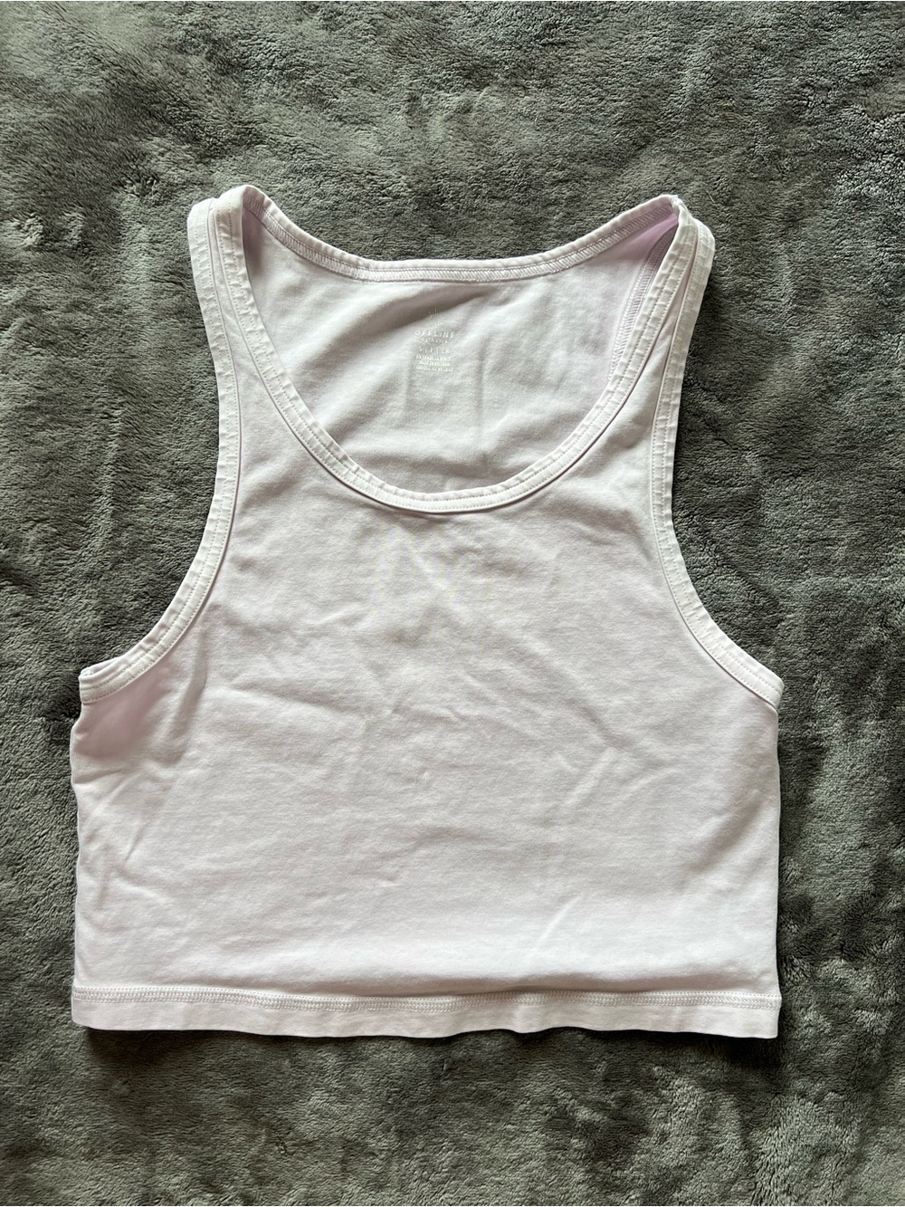 aerie Light Pink Ribbed Crop Tank